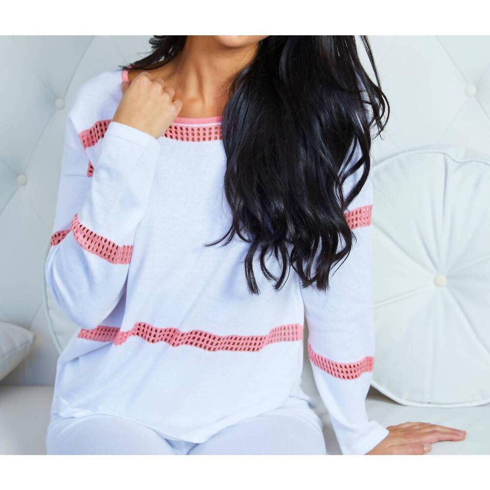 NEW ANGEL APPAREL long tunic top in white coral